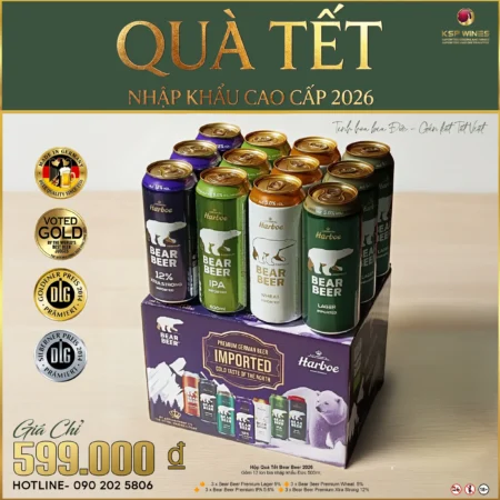 HỘP QUÀ TẾT BEAR BEER BIA ĐỨC NHẬP KHẨU CAO CẤP – 12 LON MIXED SELECTION