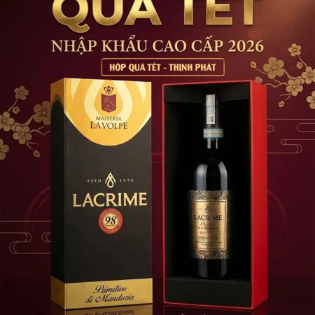 HỘP QUÀ TẾT 2026 THỊNH PHÁT – VANG Ý LACRIME PRIMITIVO DI MANDURIA DOC RISERVA 2020