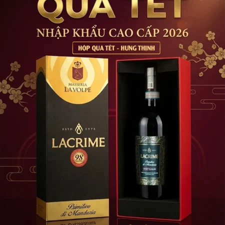 HỘP QUÀ TẾT 2026 HƯNG THỊNH – VANG Ý LACRIME PRIMITIVO DI MANDURIA DOC 2021